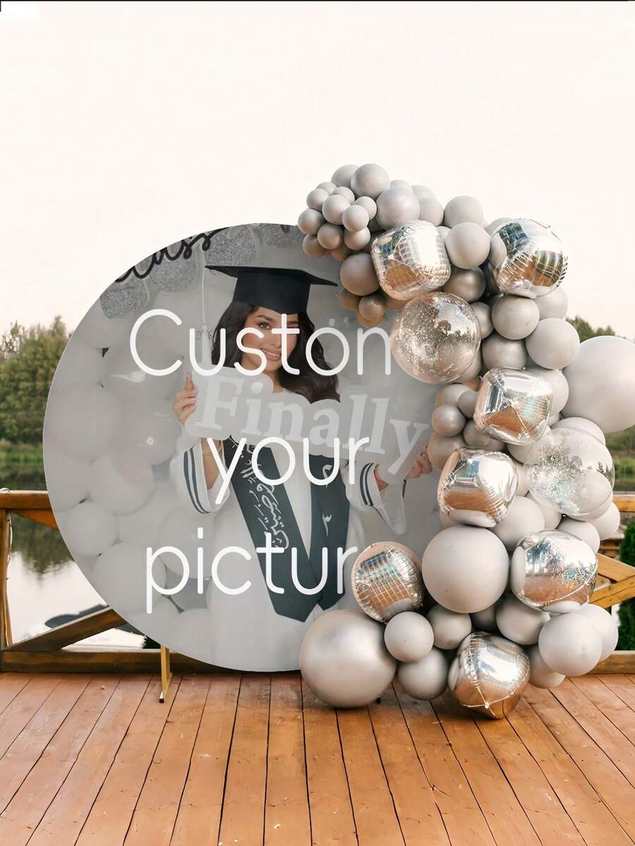 Customized Graduation Ceremony Arch Cover, Polyester Elastic Arch Cover For Wedding And Adult Ceremony Decoration, DIY Party Wedding Backdrop Accessories - Multicolor - View 1