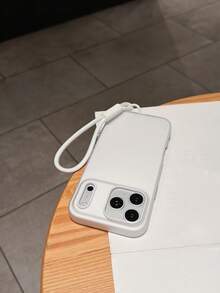钥匙扣/挂绳套装，包含1条尼龙手机挂绳和1个TPU+PC磨砂果冻白手机壳，男女通用，适合旅行、跑步等场合佩戴，简约夏日马卡龙配色，兼容 11/12/13/14/15/16/16 Pro/16 Pro Max/17/17 Pro/17 Pro Max/17 Air、A17/A16/A15、S25 Ultra/S24 FE/S23 Plus/S22/A56/A55/A54/A73/A72/A06/A05、14C/15C/13C、Note14 Pro+ 5G、Poco C75/C65等机型。 - 白色 - 查看 5