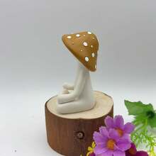 Cute Meditating Yoga Mushroom Resin Ornament - New Meditation Mushroom a - View 2