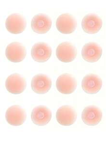 2/8/16pcs Reusable Women Nipple Covers Invisible Breast Petals With Travel Storage Box - Pink - View 6