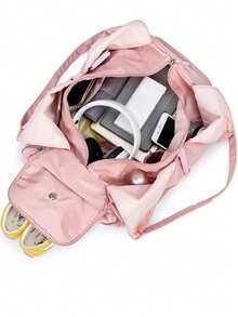 Bolso de hombro deportivo y de fitness para exteriores, impermeable, de nailon ligero, de gran capacidad, de tela Oxford, de moda - Negro - Ver 9