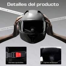 Casco De Motocicleta Con Visera Abatible Sport Dot - Gris - Ver 7