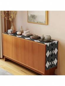 1 pieza Camino de mesa con estilo bohemio y patrón geométrico abstracto, disponible en múltiples tamaños, adecuado para comedor del hogar, decoración de cocina, decoración del hogar, fiestas al aire libre y decoración de restaurantes, con apariencia de textura de lino - Multicolor - Ver 4