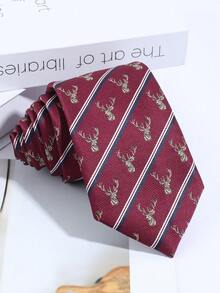 1 chiếc cà vạt nam thời trang công sở họa tiết hươu, phù hợp cho trang phục thường ngày, dự tiệc, hoặc mặc hàng ngày. - Nhiều màu - Xem 3