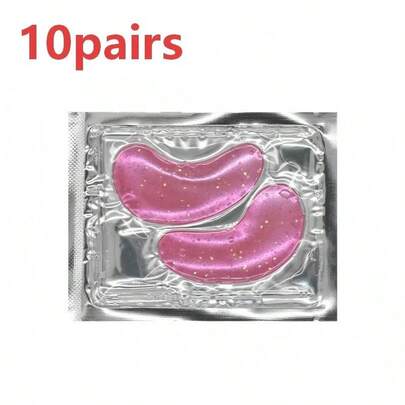 10PCS Pink Glitter Gel Eye Patches – Hydrating Under Eye Mask For Self Care Spa Days, Puffy Look Refresh, Perfect For Travel, Girls Night, Birthday & Holiday Gifts