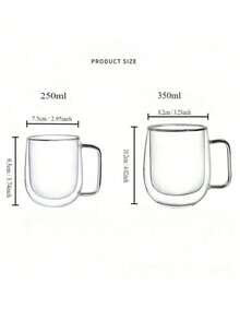 1-2-4 piezas/Set Tazas de café de vidrio reutilizables con doble pared aislada, para capuchino, latte, té, bebidas calientes y frías con asa, adecuadas para Halloween, Navidad - Multicolor - Ver 4