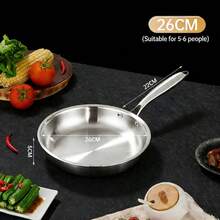 Chảo nấu ăn bằng thép không gỉ có tay cầm cách nhiệt, chảo chống dính bằng thép không gỉ 304 có nắp đậy (kích thước 12/10.25/8.5 inch) - Xem 16