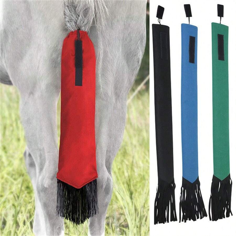 4pcs Ponytail Bags With Tassels - Adjustable Ponytail Protectors, Breathable Ponytail Covers, Prevent Tangling And Keep Clean, 2/4pcs Soft Fleece Horse Leg Wraps, Horse Owner Equestrian Riding Supplies Gift