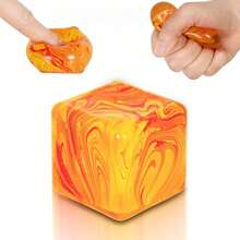 Fidget Toys Stress Cube, 1.38"*1.38" Stress Balls For Kids Adults Stress Relief, Ice Squishy Cube Sugar Balls, Sensory Toys For Kids With Autism An Danxiety Disorder(Green) - 橘色 - 查看 9