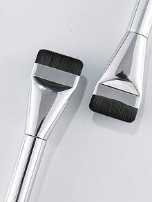 1 cọ trang điểm mềm dẹt, cọ lông mềm dùng cho mặt, thích hợp để tẩy tế bào chết, trang điểm và nhiều mục đích khác - Cọ nền mềm, cọ kem BB, cọ che khuyết điểm, cọ má hồng, cọ tạo khối, cọ phấn bronzer, cọ phấn phủ. - Bạc - Xem 5