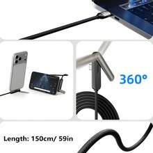 Cable de carga portátil con soporte, cable USB-C a USB-C, carga rápida de 240W, soporte de teléfono incorporado, cable trenzado duradero tipo C, soporte en forma de T de 90 grados - Negro - Ver 4
