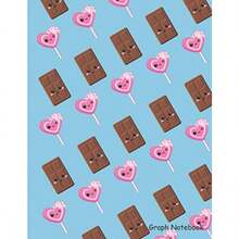 Graph Paper Notebook: Blank Grid Paper Notebook Quad Rule graph paper 4x4 graph paper cover chocolate and cupcakes 100 Pages (Large 8.5 x 11 in/ 21.59 x 27.94 cm) for writing drawing school - como en la foto - Ver 5