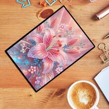 1 pieza Kit de cuaderno de pintura de diamantes, patrón de flor y corazón, artesanía hecha a mano - Material de piel de PU, adecuado para escribir, dibujar, tomar notas, regalo de Acción de Gracias - Multicolor - Ver 9