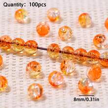 Hạt thủy tinh nứt có vân đẹp mắt, kích thước 8/10mm, nguyên liệu làm đồ trang sức thủ công DIY. - những hạt cườm đứt rời - Xem 11