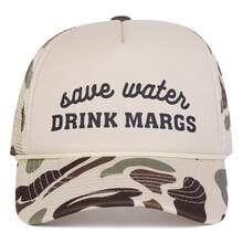 1 chiếc mũ lưỡi trai nam "Save Water Drink Margs", mũ bóng chày in chữ cá tính, mũ lưới thời trang đường phố thường ngày cho mùa xuân, mùa thu, du lịch, đi biển. - nhiều màu - Xem 4