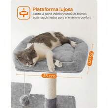 Árbol Para Gatos Con 4 Postes Rascadores Color Gris - Gris - Ver 3