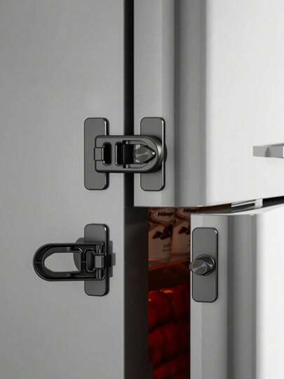 1/2/4个装自粘式冰箱/烤箱安全锁，防护锁，橱柜门锁，冰箱锁 - 无需钻孔，儿童安全设计，强力无痕贴纸，无需电池