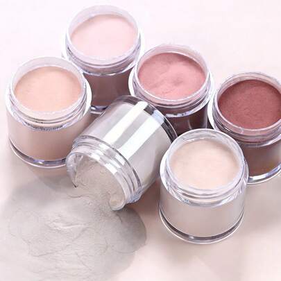 Y2K6 Bottle/Set Merlad Classic Nude & Brown Glitter 3D Nail Art Powder, Soaked Sequin Powder Nail Carving Powder