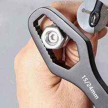 1 件装多功能黑色 Torx 扳手 - 可调节自紧双头扳手，直径 3-17 毫米，厚度 5 毫米，经久耐用，配有便携手柄，适用于汽车维修和家庭 DIY 项目 - A - 查看 3