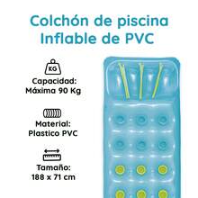 Flotador Inflable Cama Montable Para Piscina 188 Cm - verde menta - Ver 4