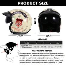 Casco de motocicleta DOT 3/4, casco de motocicleta retro certificado para hombres - Albaricoque - Ver 2
