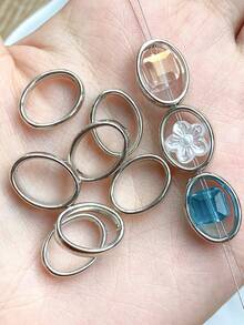 50个12毫米花形珠帽，CCB珠框，适用于DIY珠宝制作，项链、手链、耳环、吊坠连接器，带隔珠，珠宝工艺配件 - 珠 - 查看 13