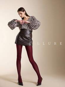 MOIRÉALLURE 1雙女款純色時尚緊身褲，適合日常搭配與夜店風格 - 酒紅色 - 查看 3