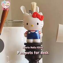 (Autorizado) Contenedor de almacenamiento multifuncional con personaje de dibujos animados Sanrio HelloKitty, almacenamiento de papelería de escritorio de oficina, contenedor de almacenamiento de brochas de maquillaje, almacenamiento de cepillos de dientes, decoración exquisita del hogar, adecuado para regalos de vacaciones - Dibujos animados - Ver 8