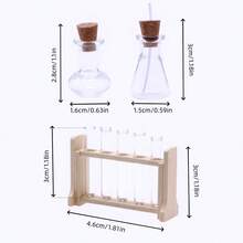 1:12 Miniature Realistic Test Tube & Beaker Set, Micro Lab Scene Prop, Decoration Accessory, Micro Science Prop, Collectible Gift For Hobbyists And Enthusiasts - Multicolor - View 3