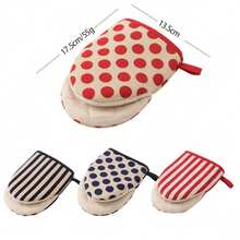 1只红色/蓝色微波炉加厚隔热手套，厨房耐高温烤箱蒸锅烘焙锅垫手套 - 查看 8