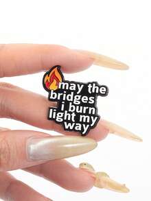 10pcs Funny Slogan Enamel Brooch, Cute Letter Design Badge, Unisex Style, Versatile Delicate Brooch, Great Birthday Gift, Durable Metal Pin - Multicolor - View 8