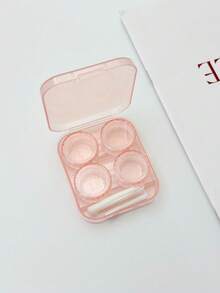 1 Set - 2pcs Portable Transparent Minimalist Contact Lens Case, Suitable For Summer Use - Multicolor - View 10
