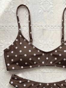 Bộ bikini hai mảnh chấm bi trắng thanh lịch, gợi cảm, thích hợp cho mùa xuân/hè, phù hợp đi biển, nghỉ mát và dự tiệc. - Nhiều màu - Xem 4