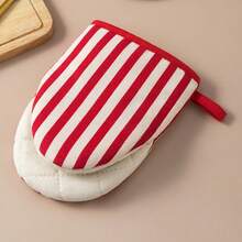 1只红色/蓝色微波炉加厚隔热手套，厨房耐高温烤箱蒸锅烘焙锅垫手套 - 查看 11