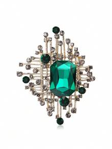 Cravure 时尚水晶玻璃胸针，优雅水钻花朵胸针别针，适合正式场合/朋友聚会佩戴，新品礼品 - 中型玻璃(5185) - 查看 9