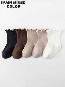 5双装婴儿袜，宽松不紧身，荷叶边公主袜，女童婴儿袜，0-5岁 - 彩色 - 查看 10