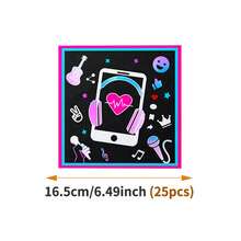 Conjunto descartável de Pratos, Guardanapos e Copos com tema de Música para Feliz Aniversário, Pratos, Guardanapos e Copos, Suprimentos para Festa, Adequado para 10 Convidados, Pratos de Papel Descartáveis, Utensílios de Mesa para Festa Adequados para Aniversário, Casamento, Festa, Piquenique Familiar - Visão 9