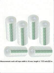 Set de 7 piezas de dispensador de cinta rosa (1 cortador + 6 rollos de cinta transparente), adecuado para oficina, hogar, escuela y otros escenarios de empaque de regalo transparente - Negro (1 cúter + 6 cintas transparentes) - Ver 10