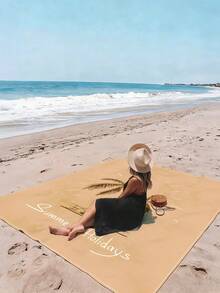 1 pieza Nueva Esterilla de picnic/Toalla de playa impresa digitalmente, resistente al agua y a la arena, con un patrón de moda y fresco, adecuada para acampar al aire libre y picnics (peso de la tela 100g) - Multicolor - Ver 2