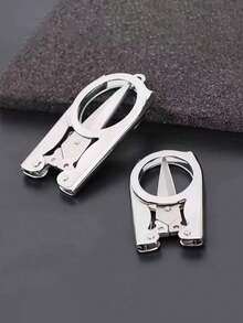1/2pcs Foldable Stainless Steel Mini Scissors, Suitable For Travel, Office, Crafts, Emergency Cutting And More - Silver - View 5