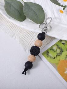 Breloc cu margarete 1 buc, breloc lucrat manual cu mărgele din lemn și ciucure, breloc cu flori feminine, accesoriu anti-pierdere, cadou de Ziua Profesorului/Ziua Mamei pentru mamă, tată, absolvire și profesor - 1602 - Vizualizare 8