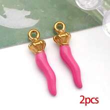 2 mặt dây chuyền hình ớt chuông đỏ bằng thép không gỉ tráng men, mặt dây chuyền hình rau củ quả tráng men để tự làm trang sức như bông tai, vòng cổ, vòng tay. - Nhiều màu - Xem 18