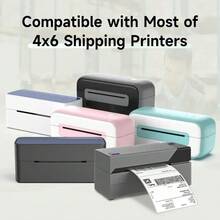 Nhãn nhiệt trực tiếp 4x4 inch, nhãn vận chuyển có đường xé, tương thích với máy in để bàn Rollo và Zebra - 500 chiếc/cuộn - Xem 2