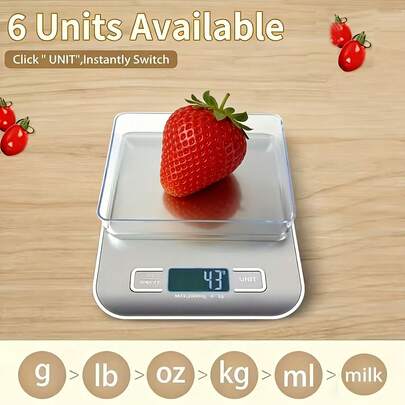 1g To 10kg Electronic Kitchen Scale, Household Digital Scale, Suitable For Kitchen And Retail, Can Weigh Food And Medicine, Multi-Functional Electronic Scale, Precise Weighing, Batteries Not Included