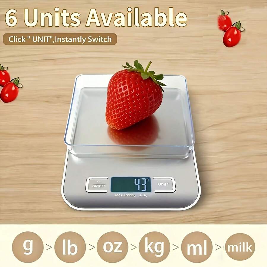 1g To 10kg Electronic Kitchen Scale, Household Digital Scale, Suitable For Kitchen And Retail, Can Weigh Food And Medicine, Multi-Functional Electronic Scale, Precise Weighing, Batteries Not Included - Multicolor - View 1