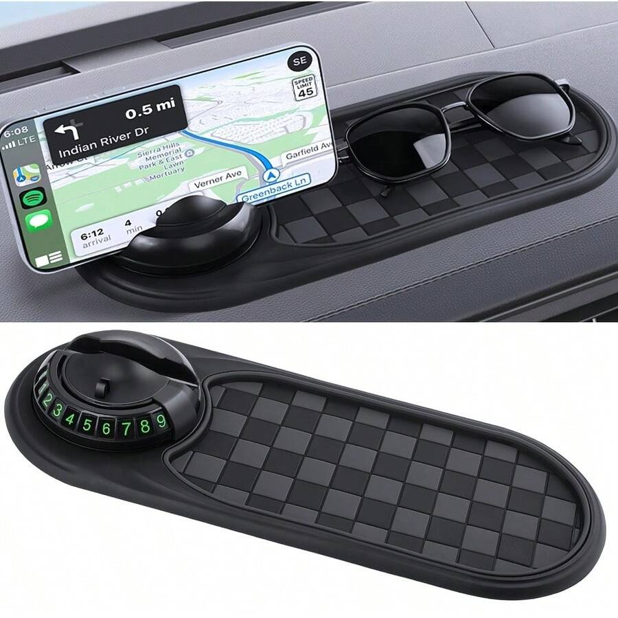 Car Phone Holder, Car Mount, Universal Car Dashboard Mount, Suitable For All Smartphones. - Black - View 1