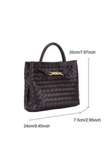 Ladies Fashion Weaving Pattern Handheld Bucket Bag, Brand Bag Elegant Ladies Handbag, Elegant Gift Bag, Luxury Ladies Handbag, Chic Ladies Crossbody Bag, Ladies Shoulder Bag, Suitable For Girls, College Students, Office Ladies, Middle-Aged Mothers For Daily Commuting, Shopping, Shopping, Office, Class, Party, Dating, Dinner Bag For Outdoor Play - Multicolor - View 6