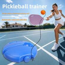 Pickleball elástico con cuerda + Base de cuerda elástica de 4M | Rebote estable, sin enredos para entrenamiento individual - Azul - Ver 2