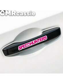 4pcs Speed Hunter Car Stickers - Vinyl Glossy Surface, Geometric/Graphic Car Themed, Self-Adhesive Decals Suitable For Truck Bumper, Rear Window, Windshield Wipers, Door Handles, Motorcycle & Bicycle - Applicable To Plastic, Glass, Metal Surfaces - 4pcs - View 3