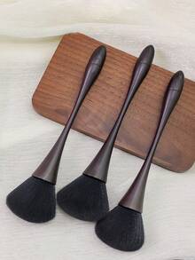 1支蜜桃粉色仿木美甲除尘刷，柔软多功能化妆刷，适用于散粉、腮红、高光、粉饼，理想的美甲工具，温和亲肤 - 紫紅色 - 查看 8